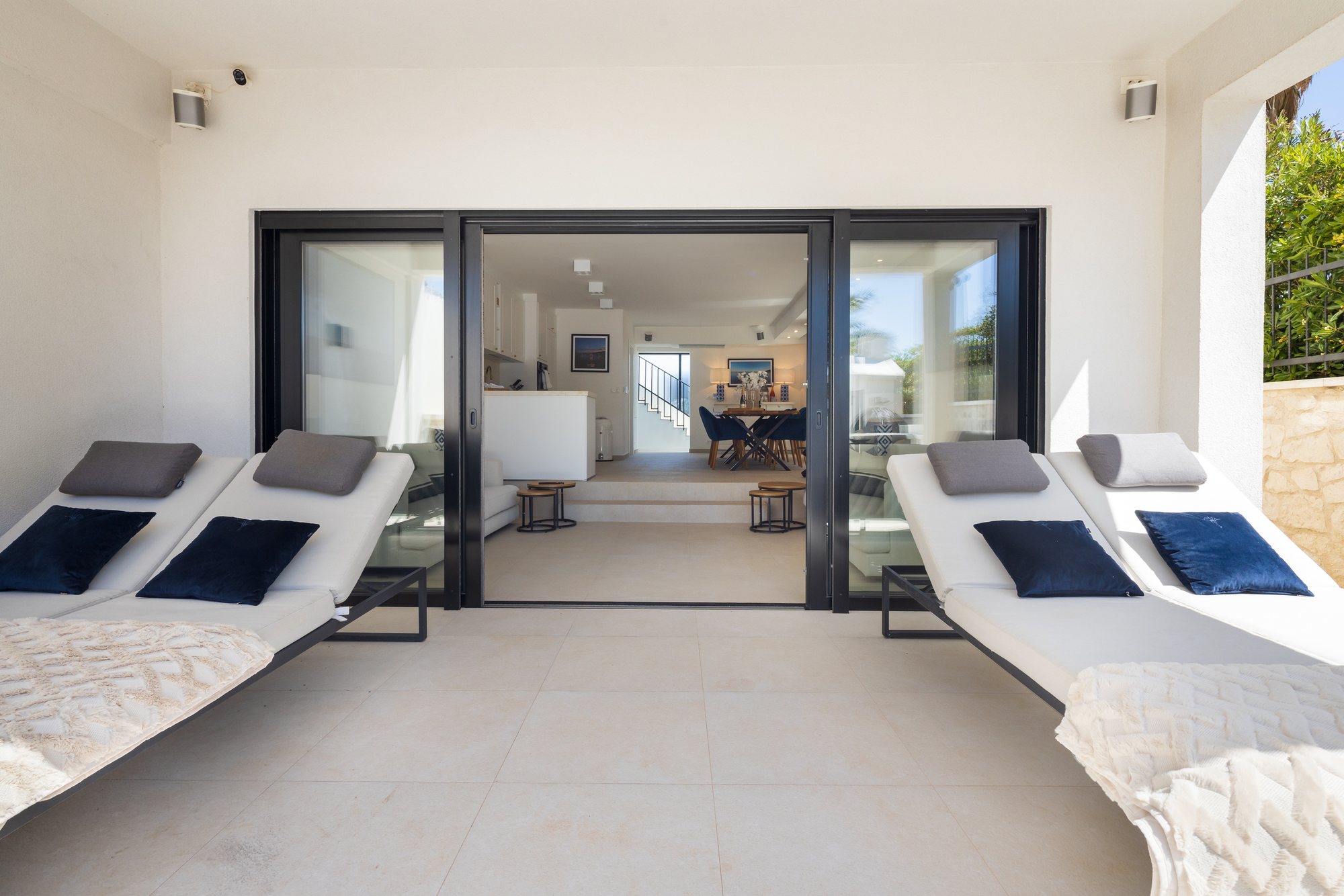 Terrace at The Beachhouse Rogoznica luxury beachfront villa Croatia overlooking the Adriatic