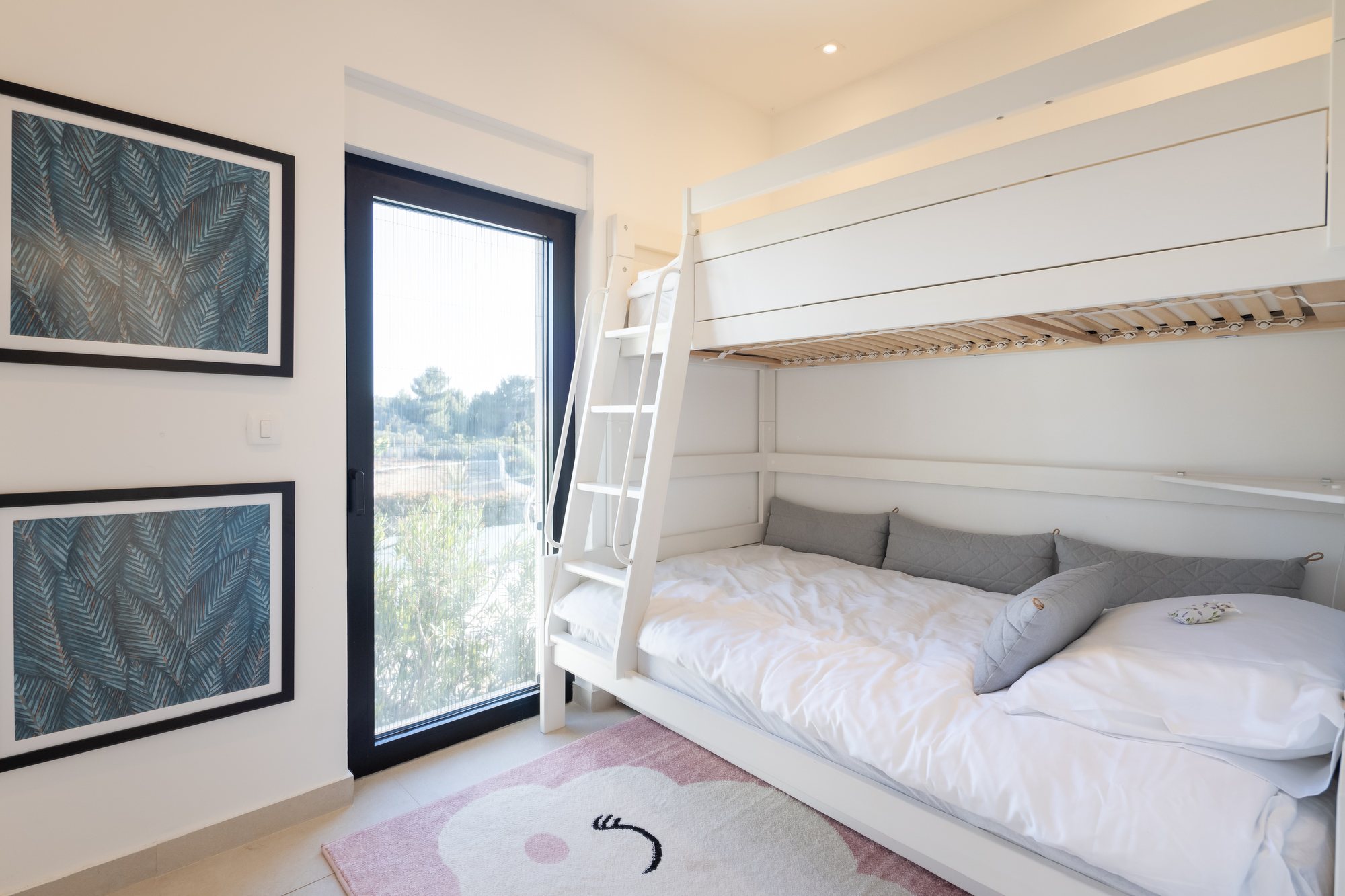 Bedroom at The Beachhouse Rogoznica luxury beachfront villa Croatia with sea view