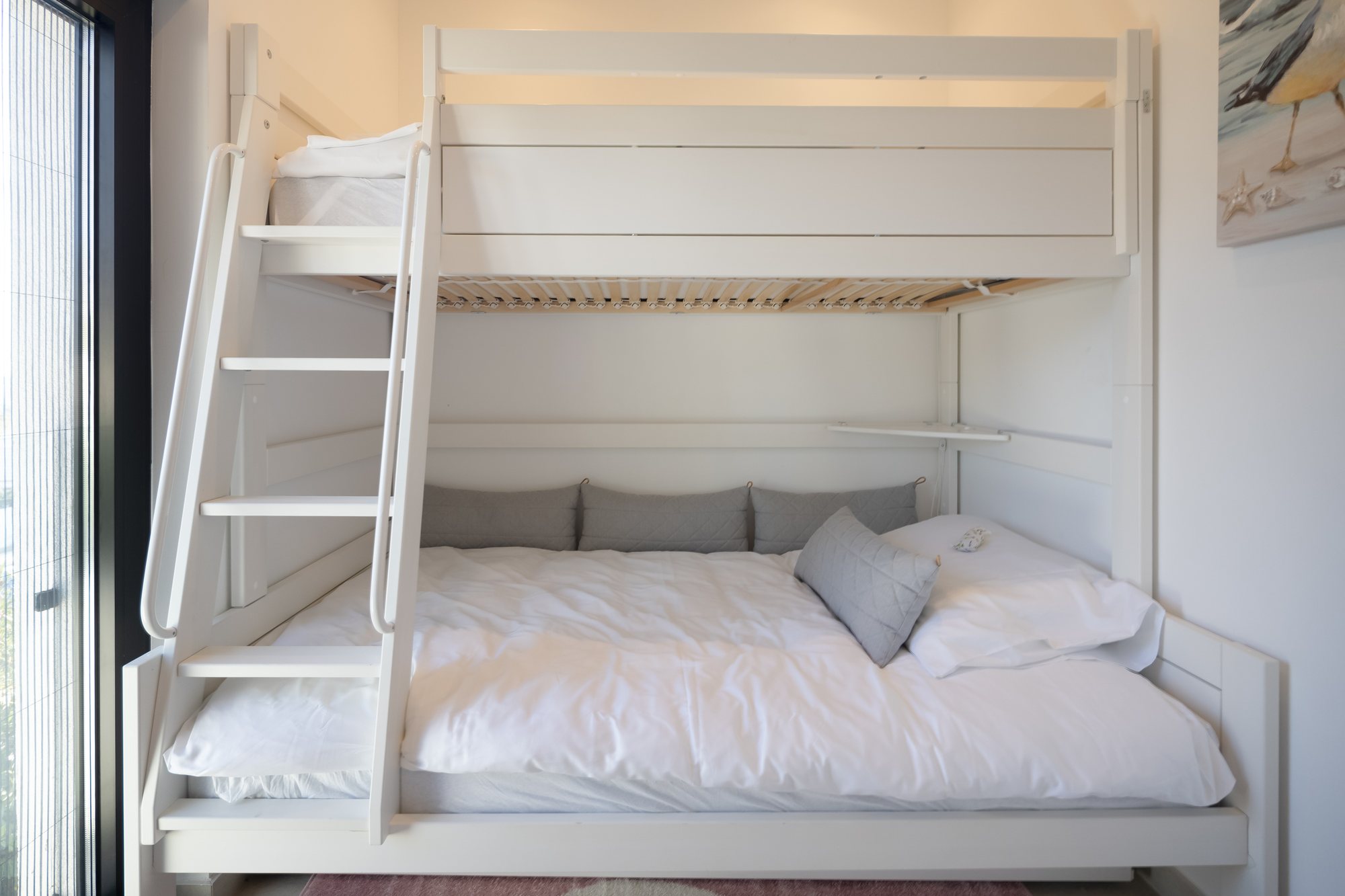Bedroom at The Beachhouse Rogoznica luxury beachfront villa Croatia with sea view