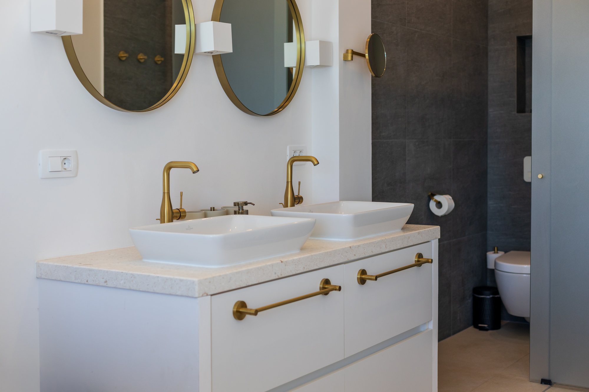 Bathroom at The Beachhouse Rogoznica luxury beachfront villa Croatia with Villeroy and Boch fittings