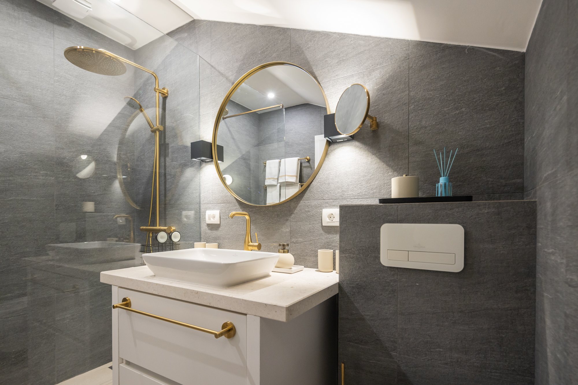 Bathroom at The Beachhouse Rogoznica luxury beachfront villa Croatia with Villeroy and Boch fittings