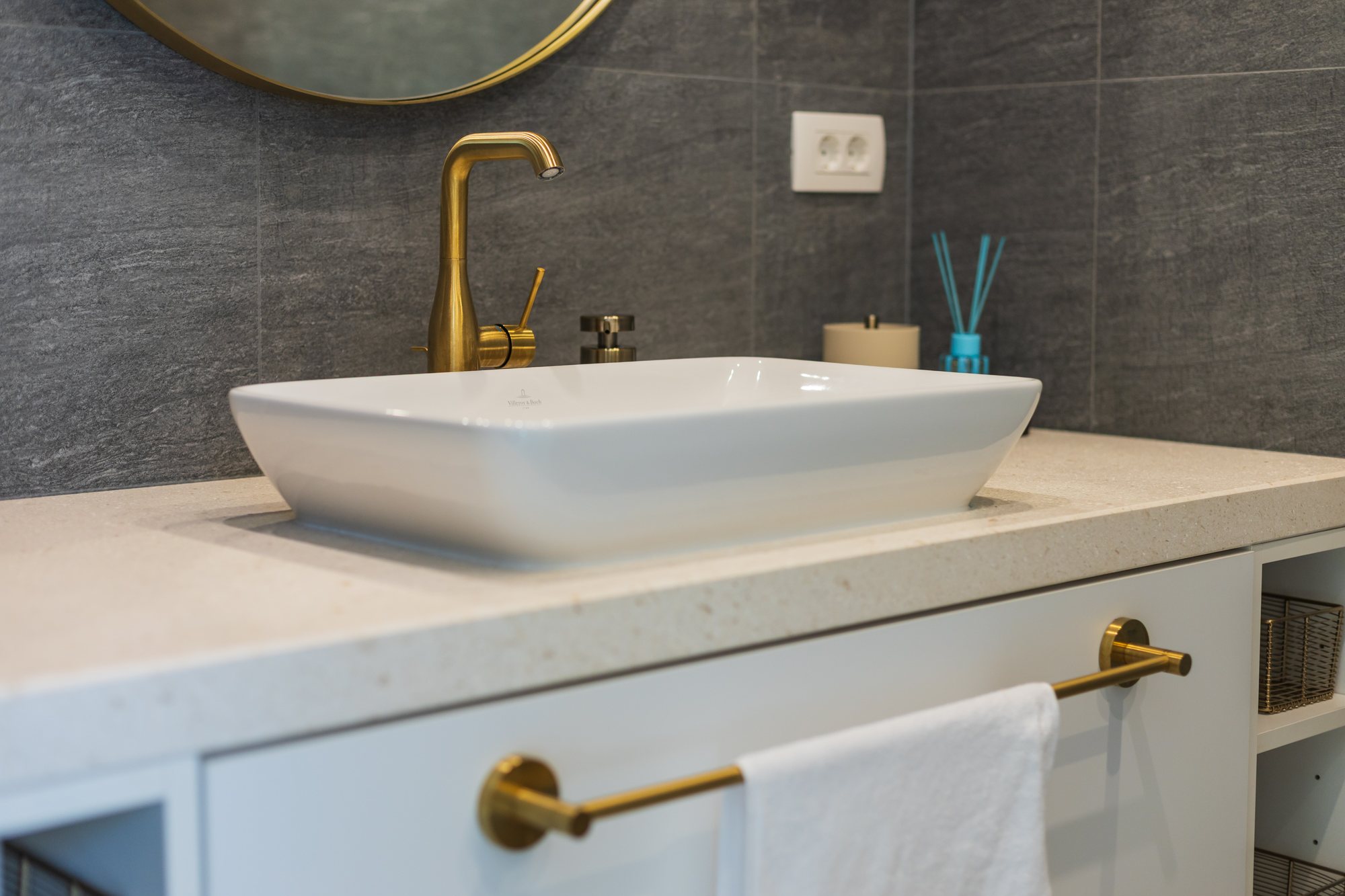 Bathroom at The Beachhouse Rogoznica luxury beachfront villa Croatia with Villeroy and Boch fittings